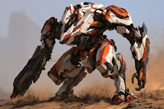 create a professional of futuristic mecha robots for you
