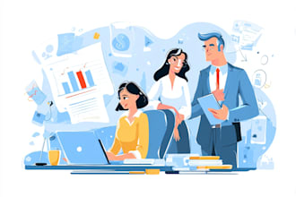 create an vector flat illustration people corporate art