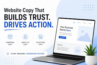 write your website about us and homepage copy sales page