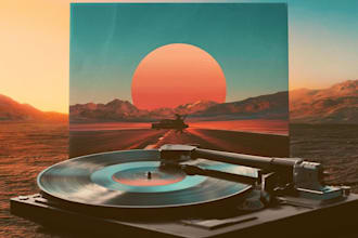 make your vintage retro album cover art