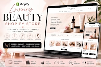 design luxury beauty organic skincare haircare cosmetic makeup shopify store