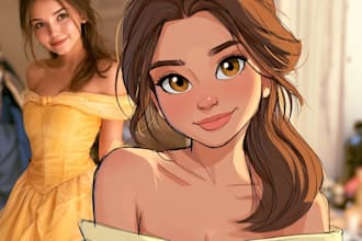 portrait into a disney style cartoon