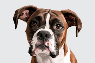 make professional pet portrait, dog portrait cat portrait art