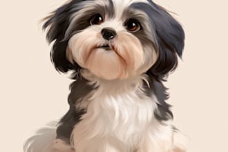 pet portrait into cute disney style