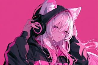 paint professional anime banner or vtuber twitch,youtube,twitter,discord