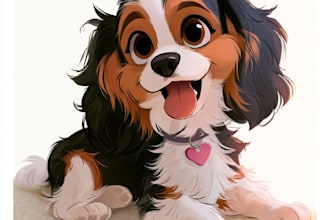 pet portrait into cute disney style