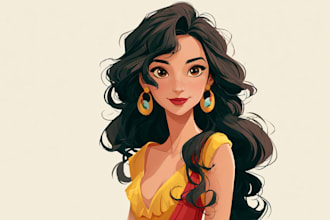 draw your portrait in charming disney animation style