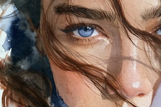watercolor portrait painting, photo to watercolor portrait