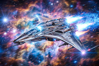 draw custom spaceship sci fi spacecraft and rockets