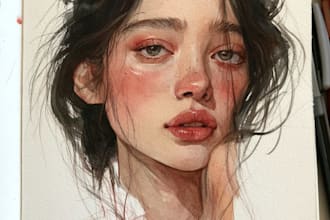 draw outstanding watercolor portrait