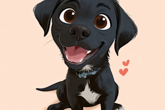 pet portrait into cute disney style