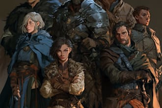 draw your dnd character, rpg hero, or fantasy party art
