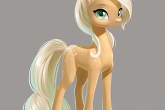 illustrate your custom pony character with unique details