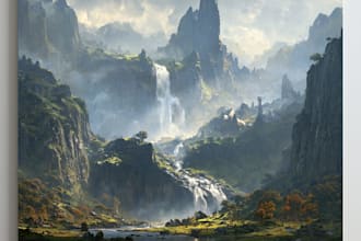 draw create stunning fantasy landscape illustration