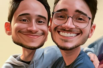 create character caricature and friendship portrait