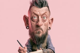 draw family caricature portraits, caricature cartoon from