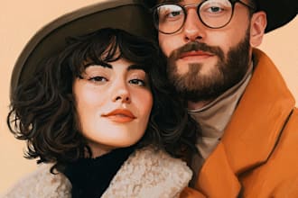 draw couple portrait illustration