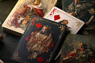 do card game design, playing card, trading card board game, card box, card game