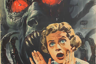 design vintage halloween horror movie poster