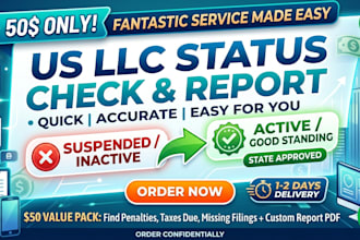 check US llc status, calculate pending state taxes etc