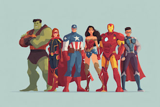 make your book illustration superhero comes art
