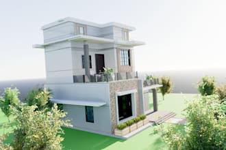 design realistic 3d exterior visualization
