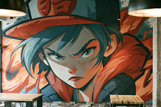 create custom graffiti mural artwork and illustration