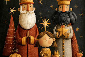 draw cute christmas character art, santa, elves, and holiday illustrations