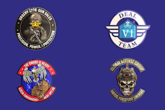 design stunning military patch, sticker mascot logo and badge