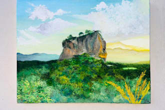 draw a beautiful realistic watercolour landscape and ceneries art