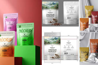 do product label design, pouch label and box packaging design