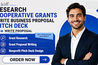 research cooperative grants write business proposal pitch deck