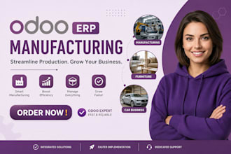odoo erp manufacturing production business small factory furniture car website