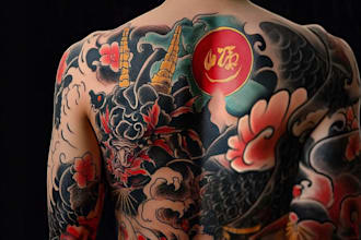 make a traditional japanese irezumi tattoo