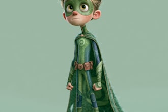 design premium superhero caricature character