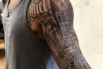 design a custom tattoo sleeve art for you