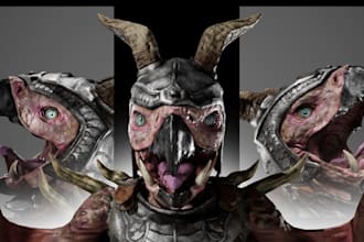 create custom 3d creature model, dragon, monster beast, alien 3d model for game