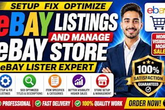 setup fix optimize ebay listings manage and ebay store ebay listing management