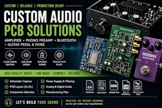 design custom audio amplifier, phono preamp, bluetooth and guitar pedal pcb