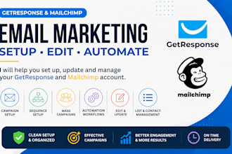 do getresponse, mailchimp setup and editing automation