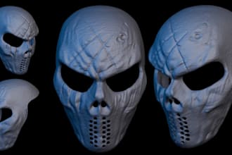 create 3d mask, 3d helmet and cosplay stl files