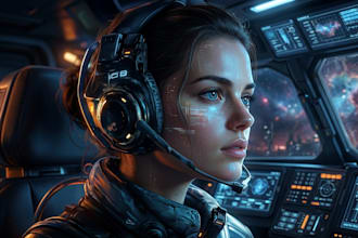 design stunning sci fi portrait art
