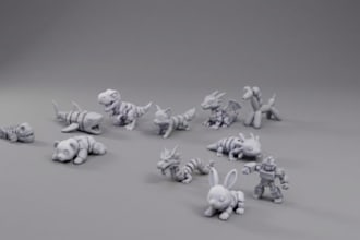 design 3d flexi articulated animal toys, fidget toy and bjd models for printing