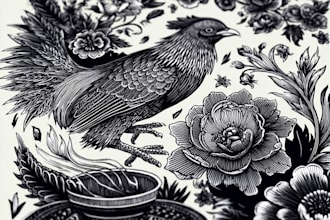 create niche colorful linocut and woodcut book illustrations