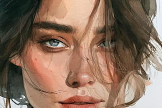 watercolor portrait painting, photo to watercolor portrait