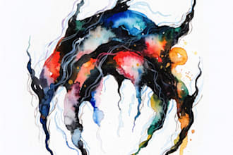 hand paint a stylised watercolor illustration