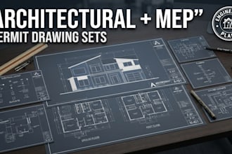engineer permit drawing sets with architectural and mep plans