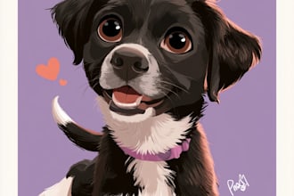 pet portrait into cute disney style