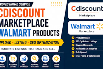 do cdiscount marketplace walmart products upload listing SEO optimization