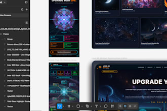design 2d game UI UX and mobile game interface in figma